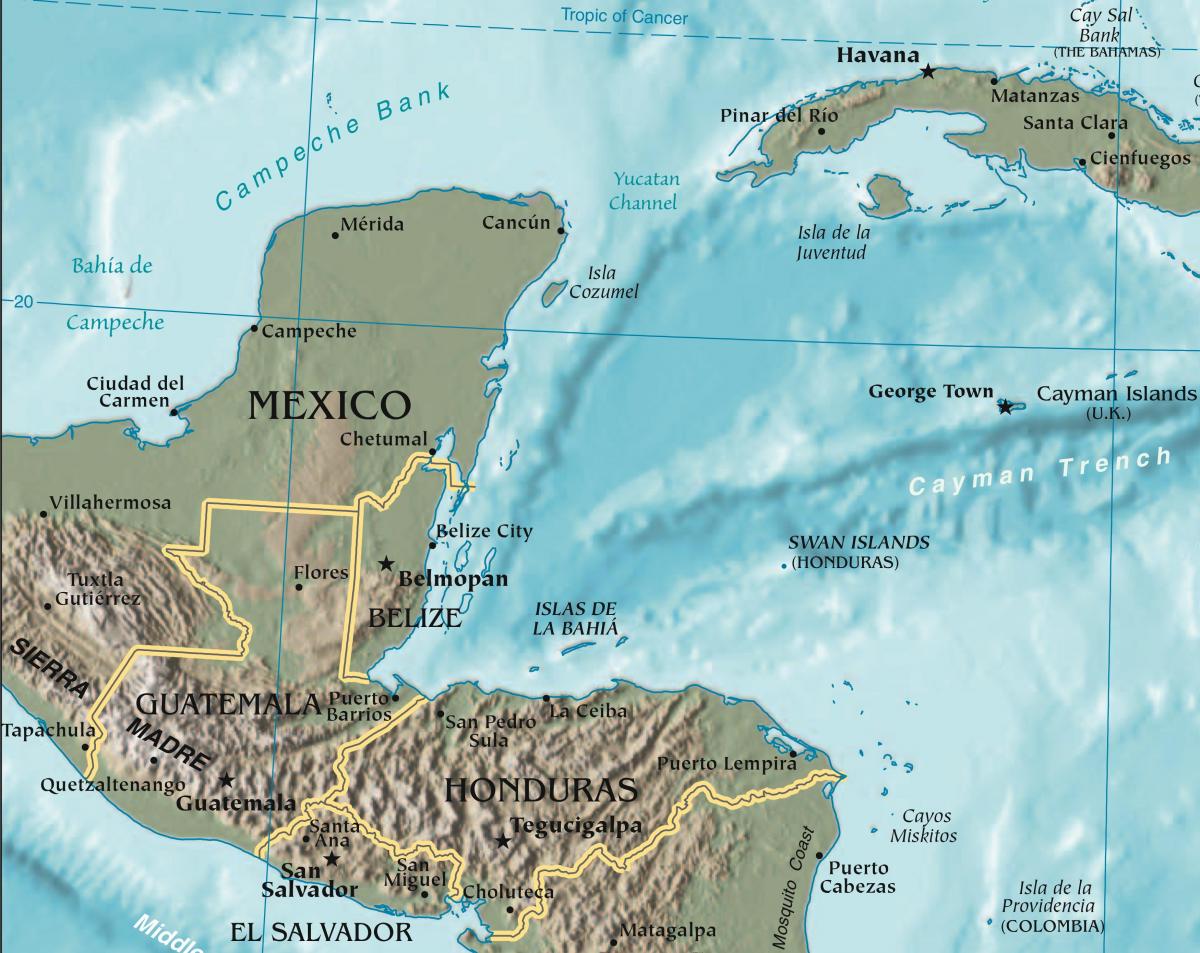 mapa Honduras golkoan