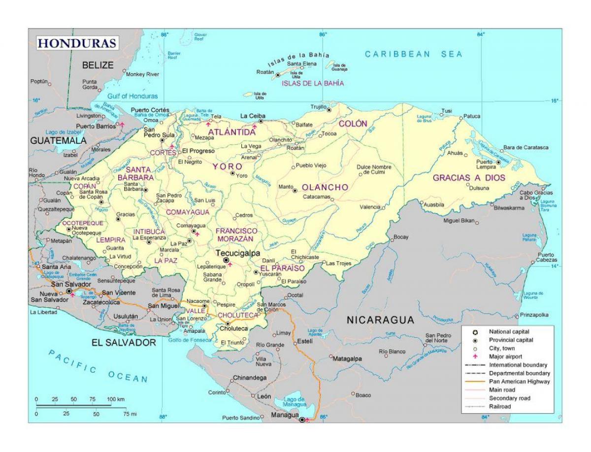 Honduras mapa hiri