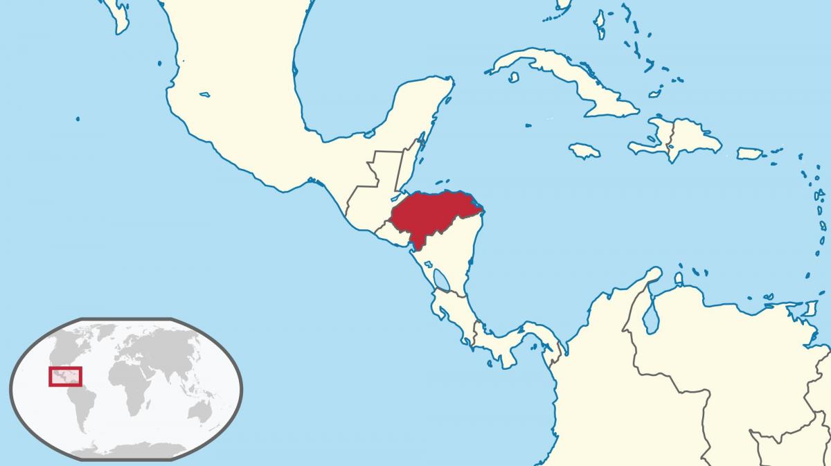 Honduras kokapena munduko mapa