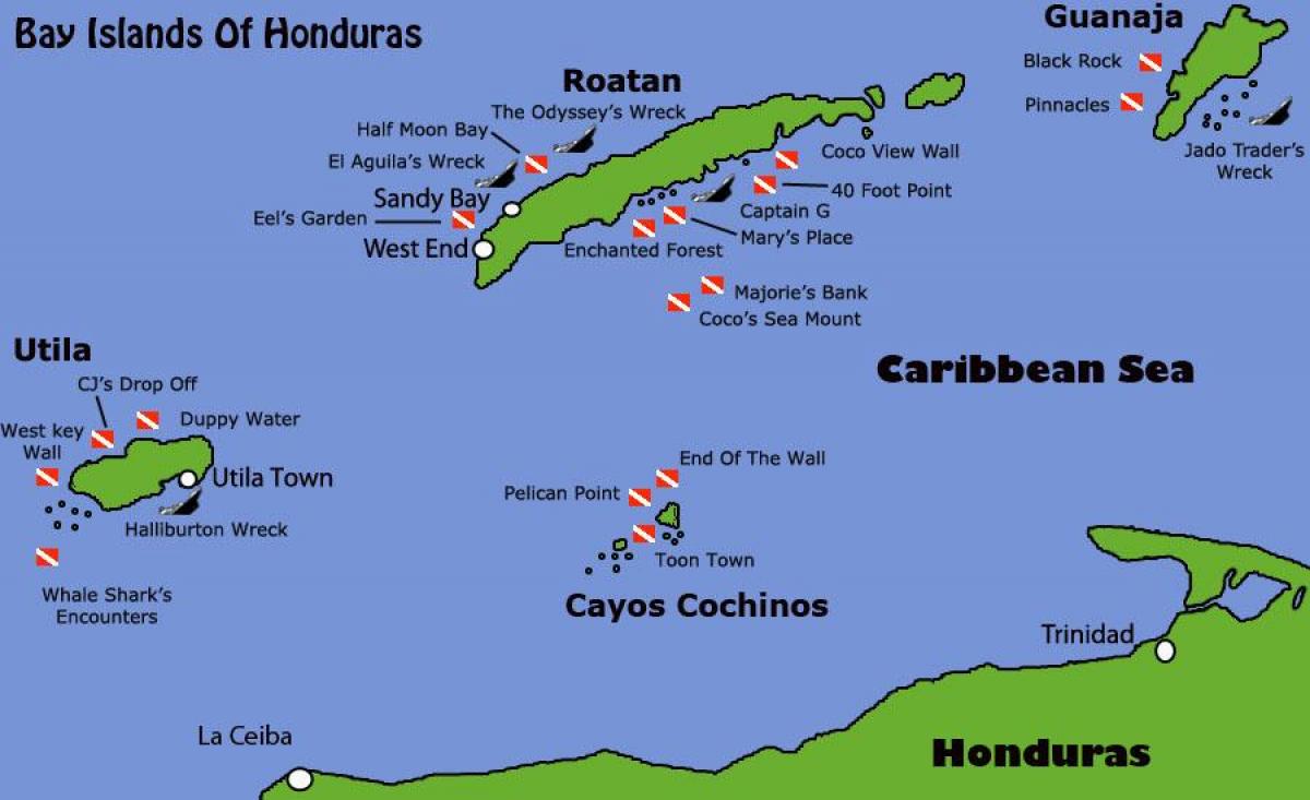 uharte Honduras mapa