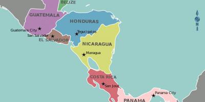Mapa Honduras erdialdeko amerikako mapa
