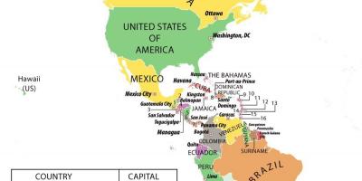 Mapa Honduras hego amerikan