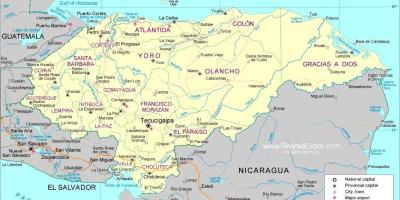 Mapa mapa politikoa Honduras