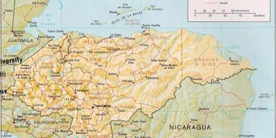 Roatan badiako uharteak Honduras mapa
