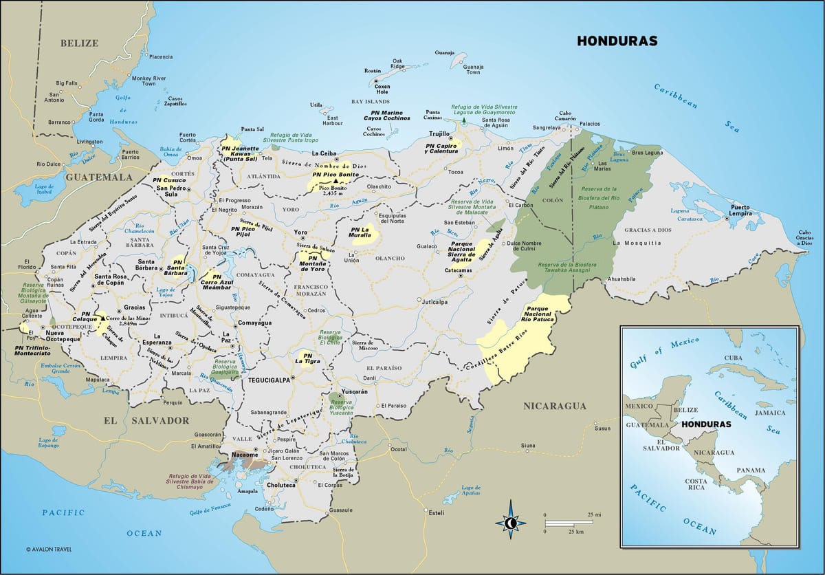 mapa Honduras errepidea
