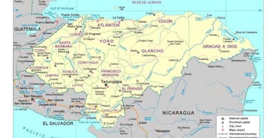 Aireportuetan Honduras mapa