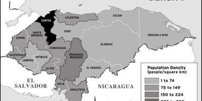 Mapa Honduras biztanleria