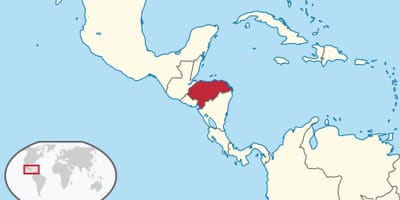 Mapa Honduras kontinenteko