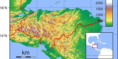 Mapa topografikoak Honduras